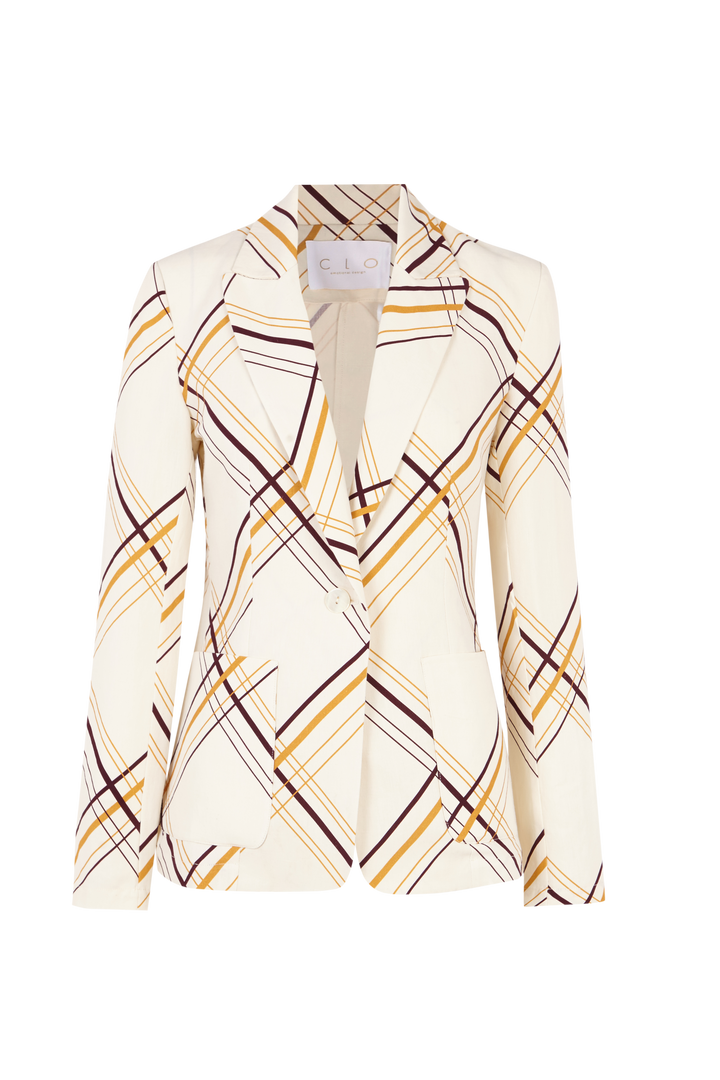Blazer Lauren Cuadros Malibu Beige